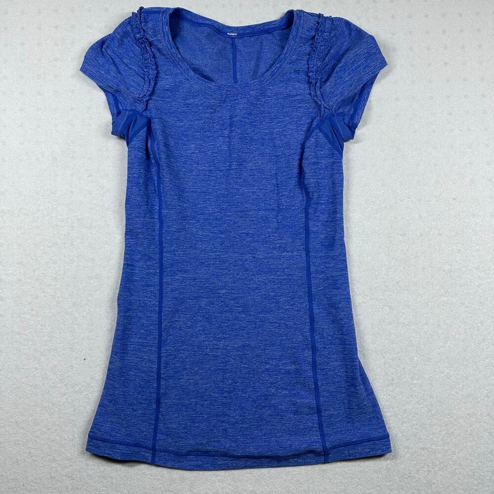 Lululemon Star Runner Short Sleeve Women’s Size 4 Blue Heathered Athletic Top